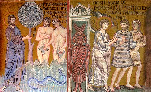 Casting out of Adam and Eve from Paradise http://www.orthodox.net/ikons/casting-out-of-adam-and-eve-from-paradise.jpg (source:http://saintsilouan.org/calendar/pre-lenten-sundays/casting-out-from-paradise/)