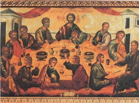 The Last supper, after which Jesus instructed His Disciples (John 16) http://www.orthodox.net/ikons/last-supper-01.jpg