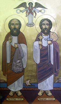 Coptic Icon of Apostles Peter and Paul http://www.orthodox.net/ikons/peter-paul-coptic-01.jpg