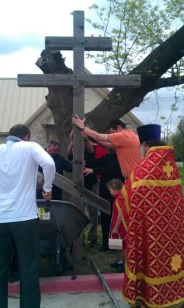 Raising our old rugged cross on the Sunday of the Cross, Great Lent, 2012