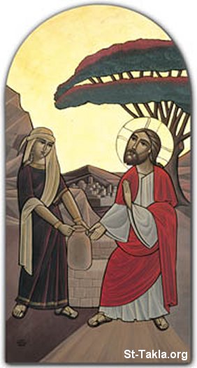 Coptic Icon of Samaritan Woman at the well with Jesus. Source: http://st-takla.org/Full-Free-Coptic-Books/His-Holiness-Pope-Shenouda-III-Books-Online/05-Contemplations-On-The-Book-Of-Jonah-The-Prophet/En/Contemplations-Jonah-18-God-s-Long-suffering.html